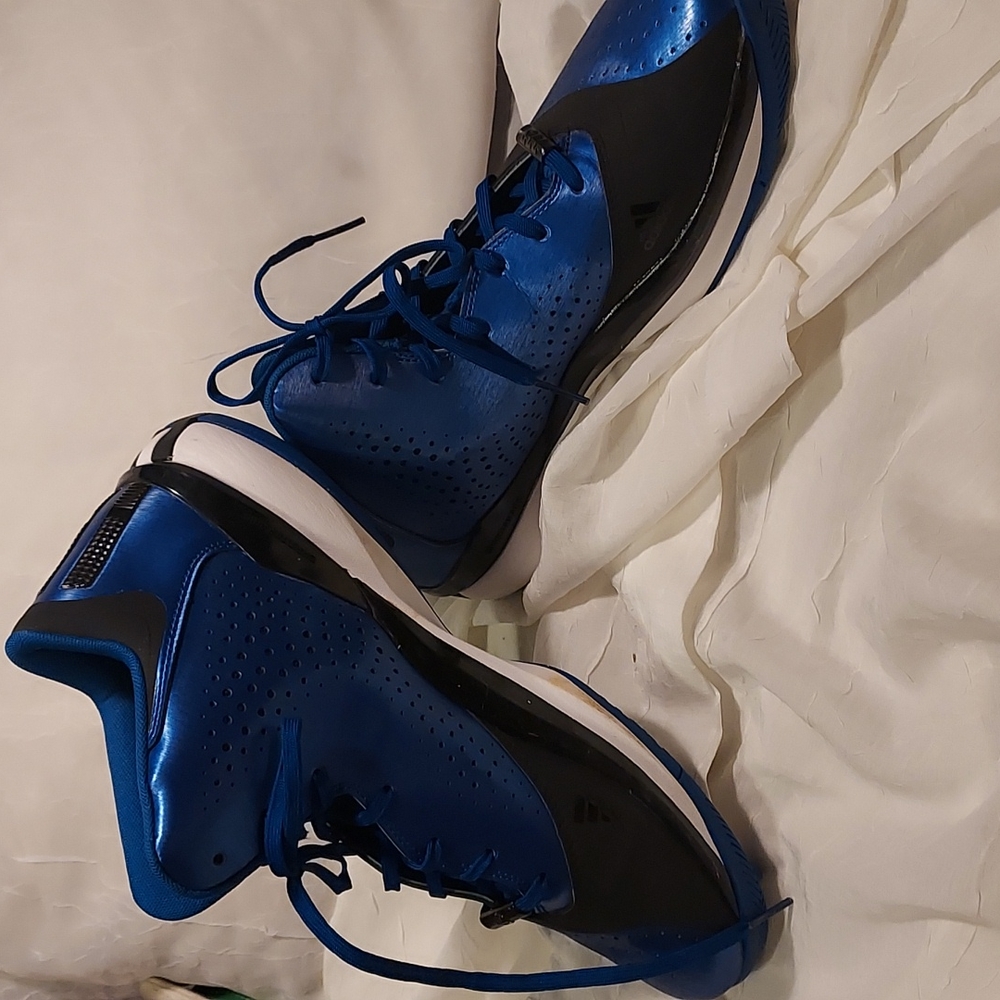 Mens Adidas Flashback Basketball Shoe BLUE BLACK Hi-Top Sneakers 12